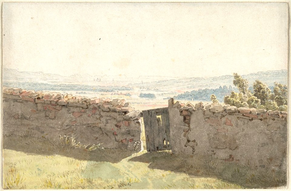 Friedrich - Pforte in der Gartenmauer, um 1828