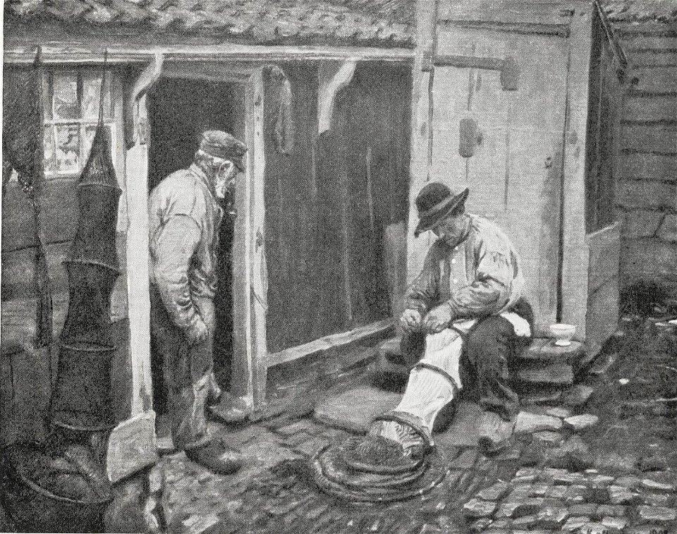 Friedrich Kallmorgen - Beim Netzflicken, 1909