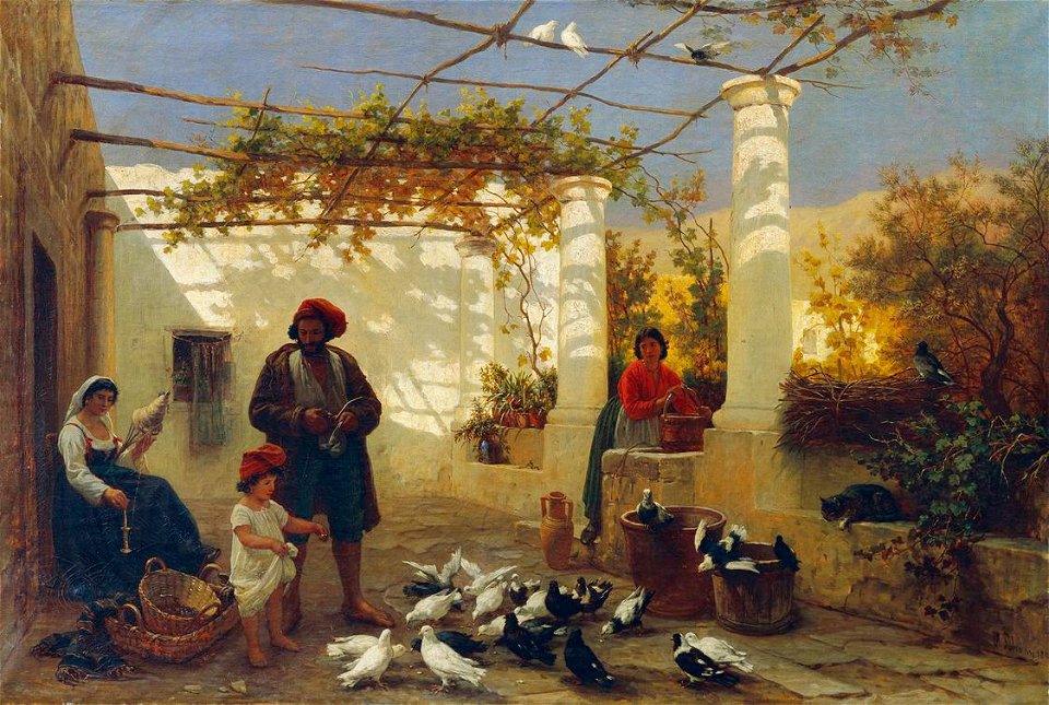 Friedrich Alois Schönn - In einer italienischen Pergola - 7408 - Österreichische Galerie Belvedere