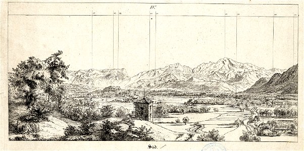 Friedrich Loos Wegweiser auf dem Mönchberge 1830 ubs G 0678 III 03
