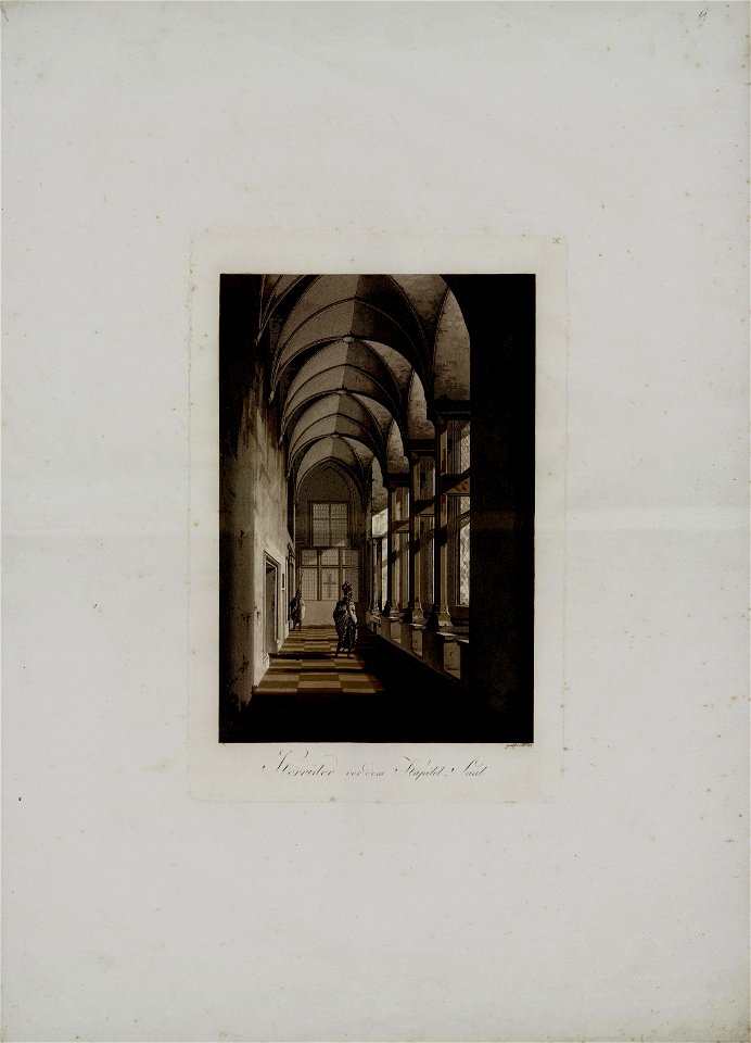Friedrich Frick, Schloss Marienburg in Preussen, Tafel IX, Korridor vor dem Kapitel-Saal