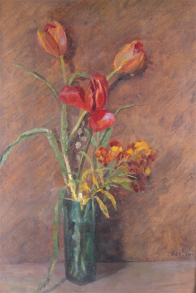 Friedrich Edler von Radler - Blumenstillleben mit Tulpen, 1920