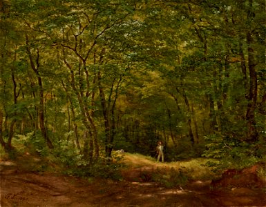 Friedrich Loos - Spaziergänger in einer Waldlandschaft - 5467 - Österreichische Galerie Belvedere