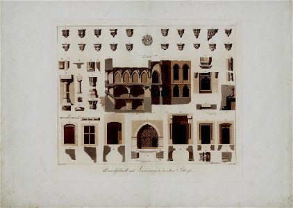 Friedrich Frick, Schloss Marienburg in Preussen, Tafel XV, Durchschnitt und Verzierungen des alten Schlosses