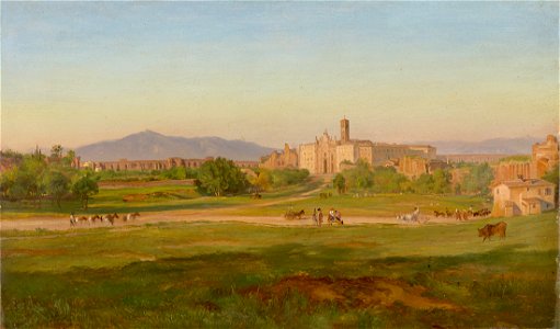 Friedrich Loos Blick auf die Basilica di Santa Croce in Gerusalemme c1848