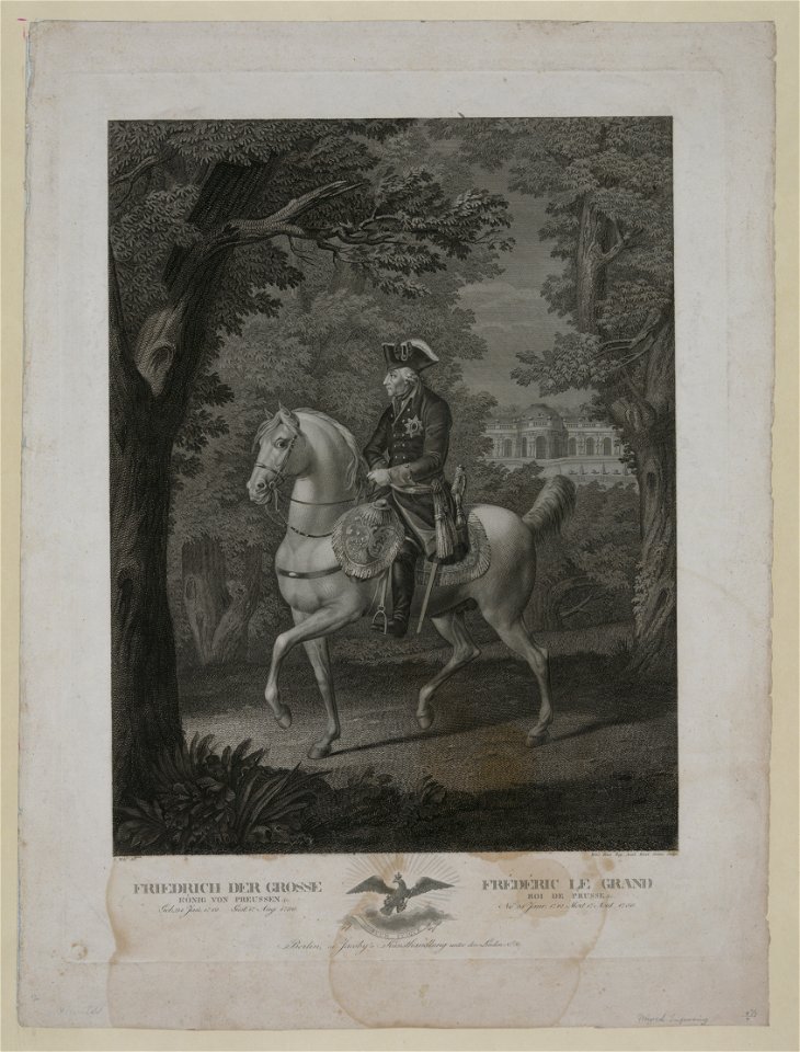 Friedrich der grosse könig von Preussen etc. Frédéric le grand roi de Prusse &c - - L. Wolf del. ; Meno Haas Reg. Acad. Berol. Socius. sculps. LCCN2006678300