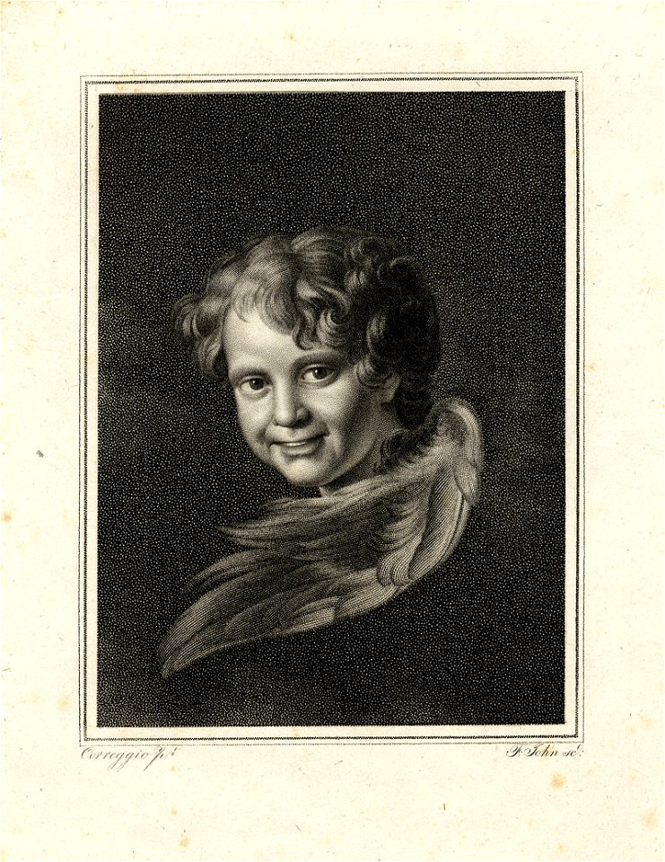 Friedrich John nach Corregio Der lachende Genius Stich 1828 ubs G 0815 II