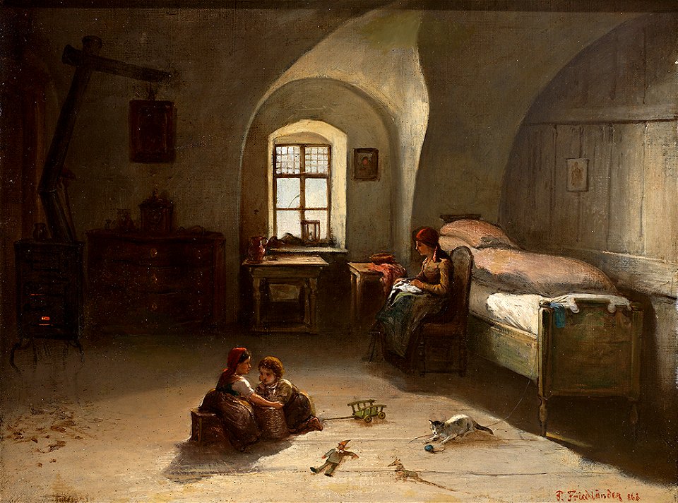 Friedrich Friedländer (attr) Blick in eine Stube