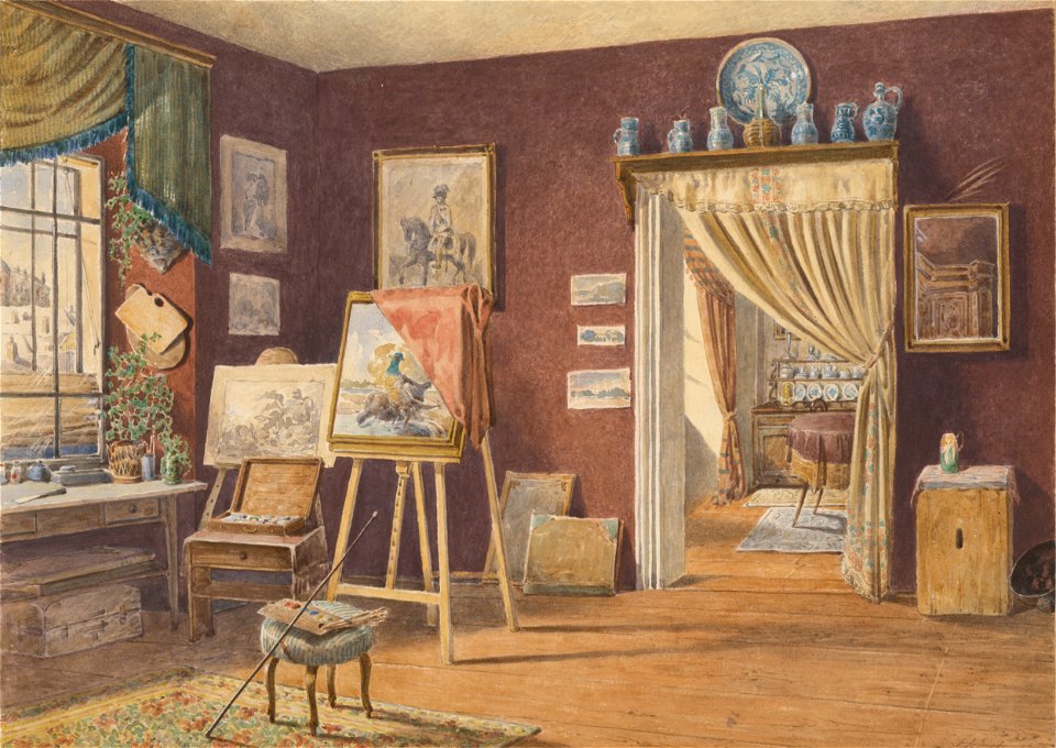 Friedrich Carl von Scheidlin - View of the Artist's Atelier - K 5223 - Slovak National Gallery