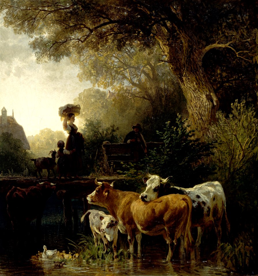Friedrich Voltz - Wäscherin am Bach - G 3607 - Lenbachhaus