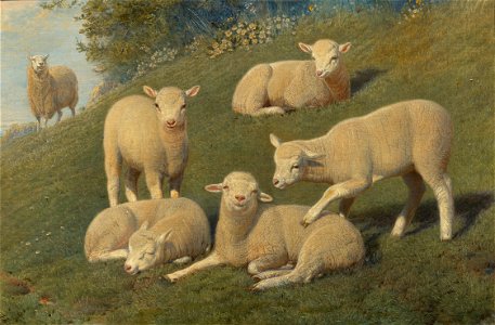 Friedrich Wilhelm Keyl (1823-71) - April, Lambs in the Home Park at Windsor - RCIN 407558 - Royal Collection