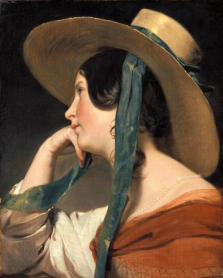 Friedrich von Amerling - Maiden with a Straw Hat - WGA0265