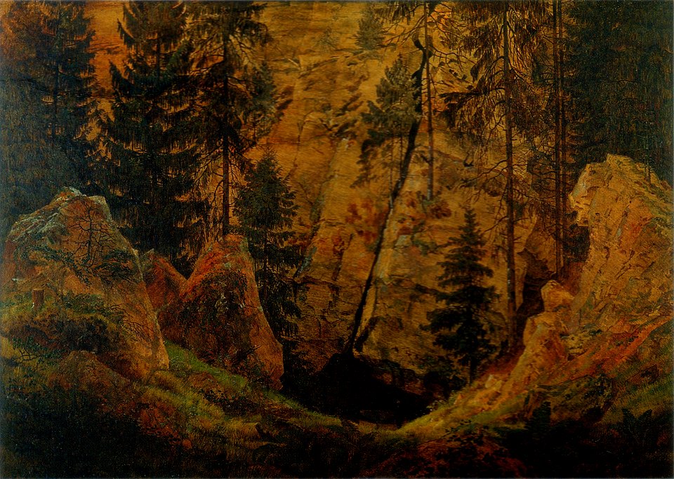 Caspar David Friedrich - Felsenschlucht (Das Grab des Arminius)