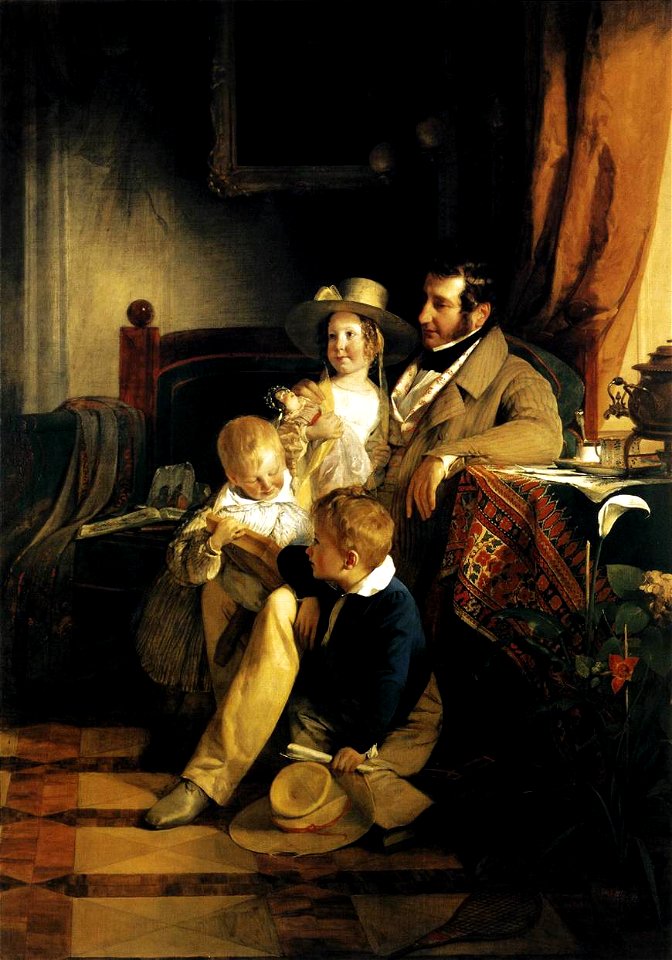 Friedrich von Amerling - Rudolf von Arthaber with his Children - WGA00262