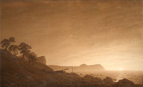 Caspar David Friedrich - View of Arkona with Rising Moon, c. 1805-1806 - Google Art Project