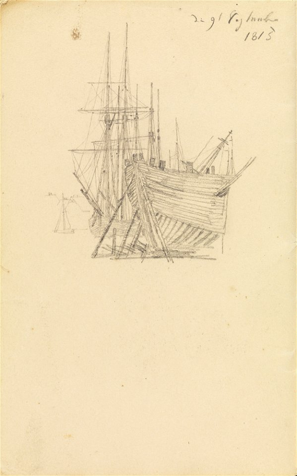 Caspar David Friedrich - Segelschiffe im Hafen (1815)