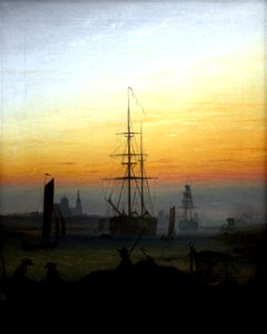 C. D. Friedrich - Greifswald Harbour. Free illustration for personal and commercial use.