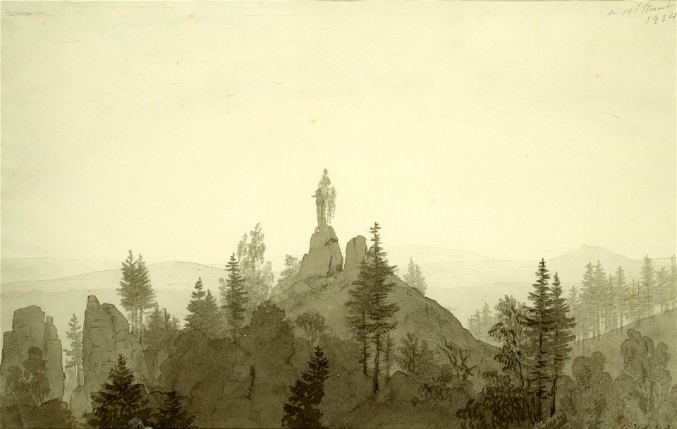Caspar David Friedrich - Statue of the Madonna in the Mountains - Google Art Project