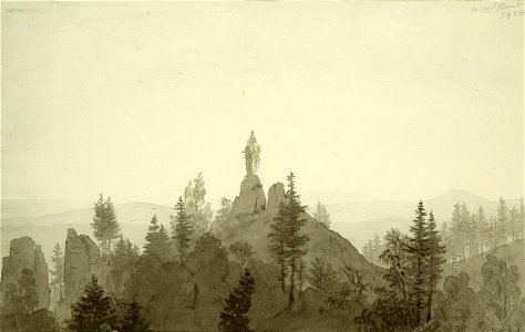 Caspar David Friedrich - Statue of the Madonna in the Mountains - Google Art Project