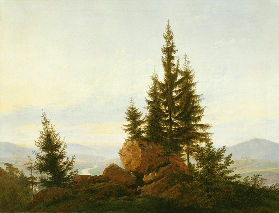 Caspar David Friedrich - Ausblick in das Elbtal (1807)