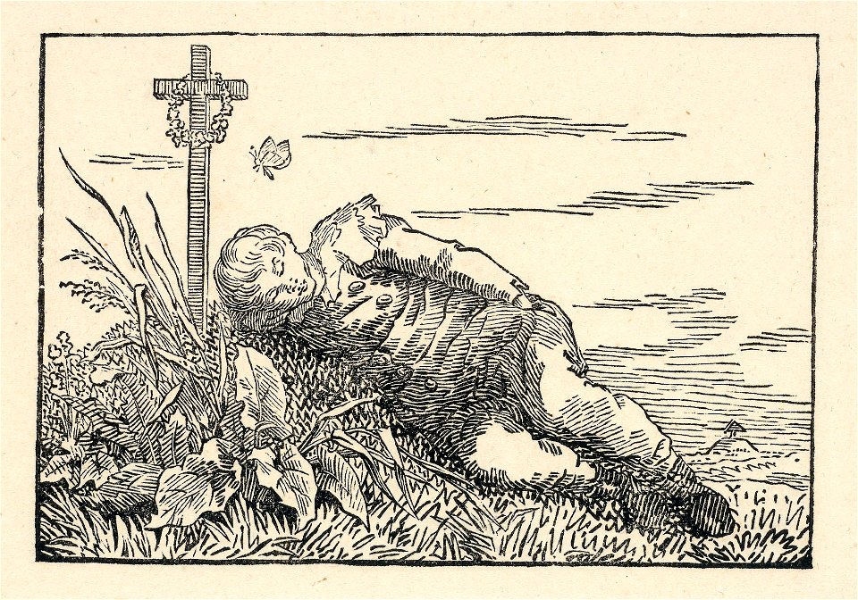 Caspar David Friedrich - Schlafender Junge auf einem Grab