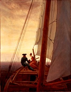 On a Sailing Ship by Caspar David Friedrich