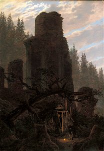Caspar David Friedrich - Ruinen in der Abenddämmerung (ca 1831)