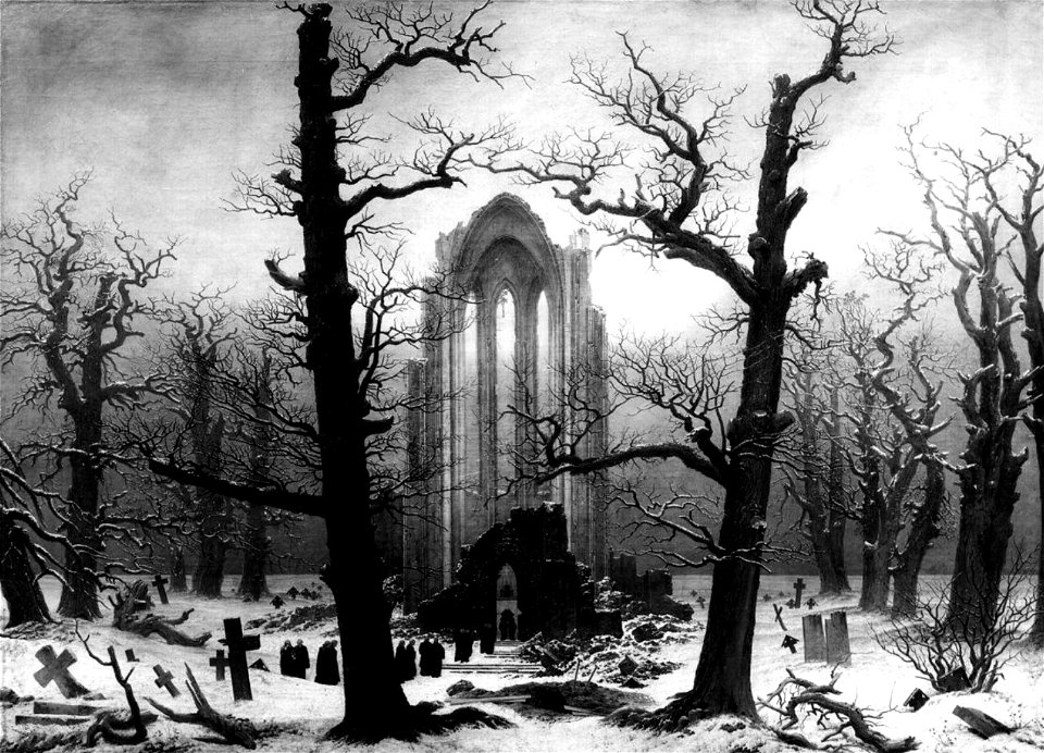 Caspar David Friedrich - Klosterruine im Schnee
