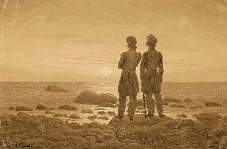 Caspar David Friedrich - Zwei Männer am Meer (1830-35, Puschkin Museum)