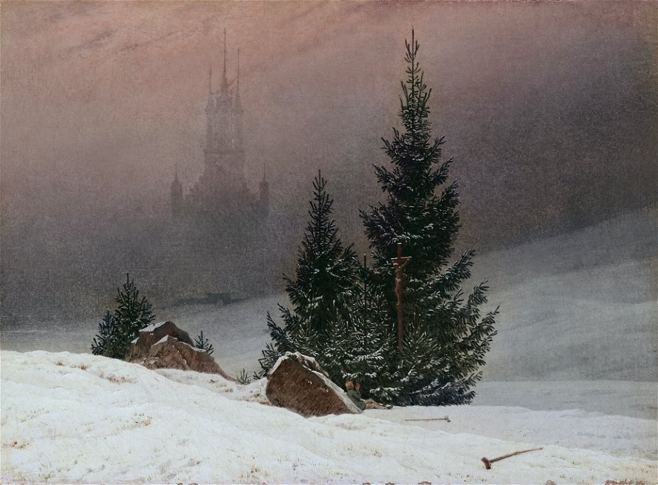 Caspar David Friedrich - Winterlandschaft mit Kirche (National Gallery London)