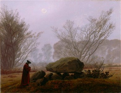 Caspar David Friedrich - A Walk at Dusk. Free illustration for personal and commercial use.