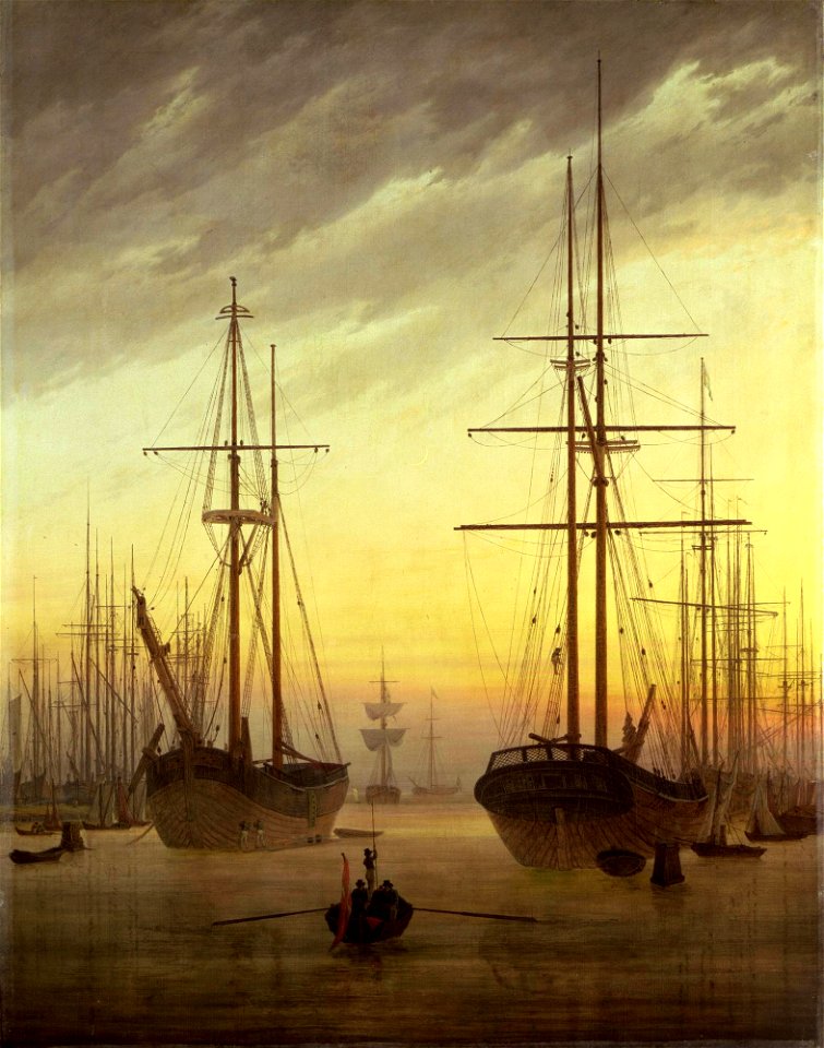 Caspar David Friedrich - Ansicht eines Hafens