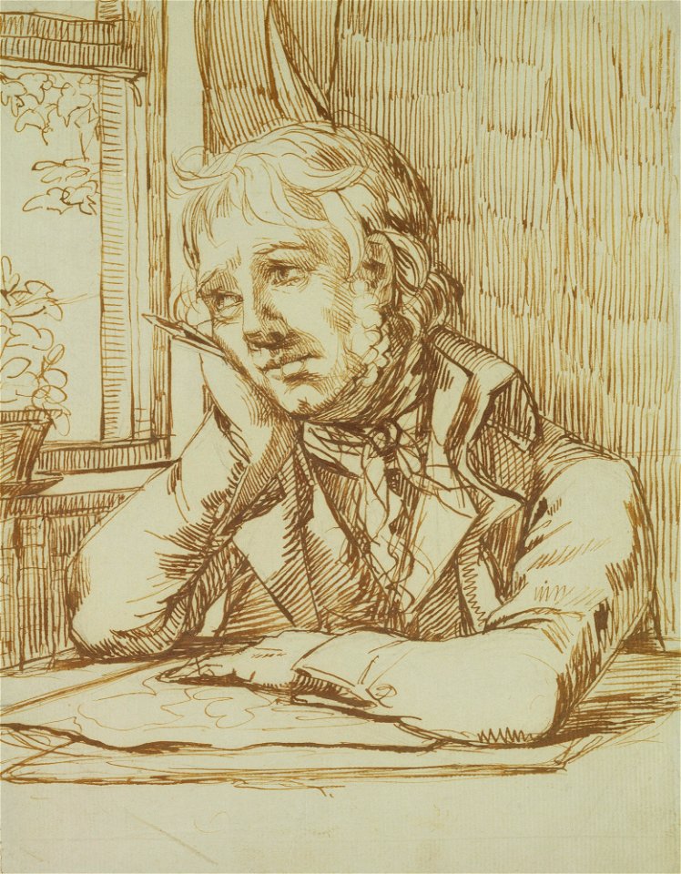 Caspar David Friedrich - Selbstbildnis mit aufgestütztem Arm (ca. 1802)