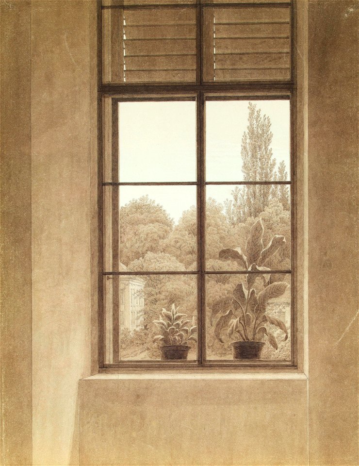 Caspar David Friedrich - Fenster mit Blick auf den Park (ca.1810-11)