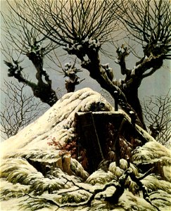 Caspar David Friedrich - Verschneite Hütte