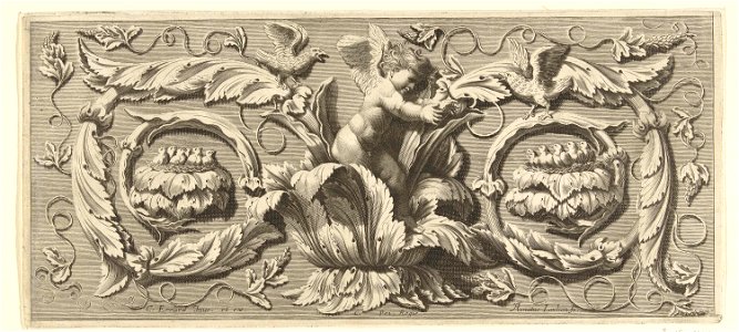 Fries met putto en vogels