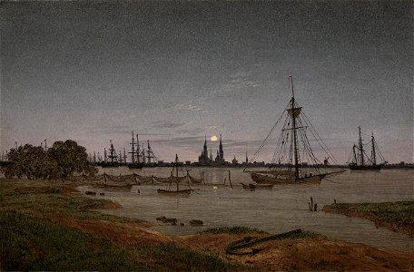 Caspar David Friedrich - Hafen bei Mondschein (1811)