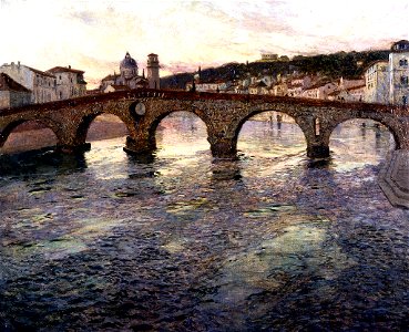 Frits Thaulow - The Adige River at Verona - Walters 3797