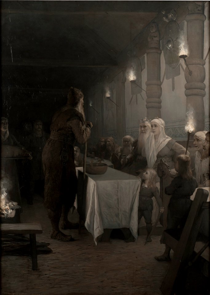 Frithiof kommer till Kung Ring (ur Frithiofs saga) (August Malmström) - Nationalmuseum - 135366