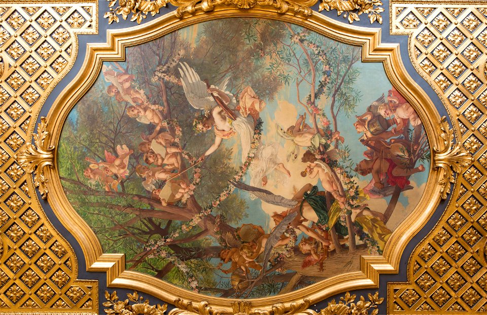Friluftskonsert .Takmålning i stora salongen - Hallwylska museet - 106999