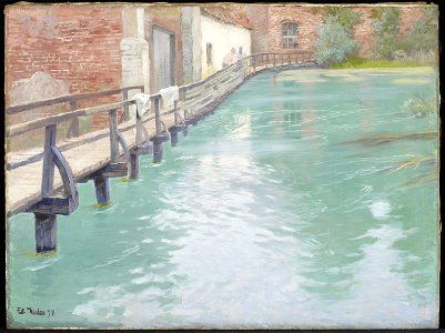 Fritz Thaulow - The Mills at Montreuil-sur-Mer, Normandy - 84.136 - Minneapolis Institute of Arts. Free illustration for personal and commercial use.