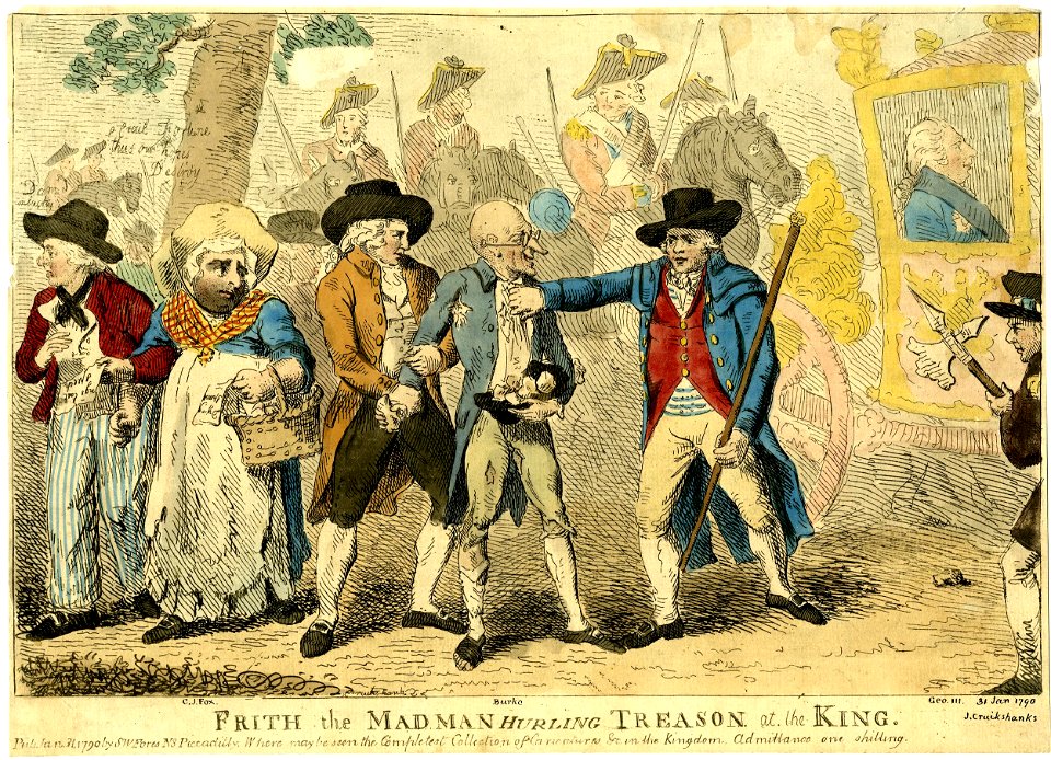 Frith the madman hurling treason at the king (BM 1868,0808.5909)