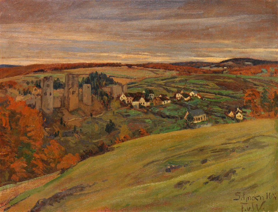 Fritz von Wile Burgruine Schönecken in der Eifel 1907
