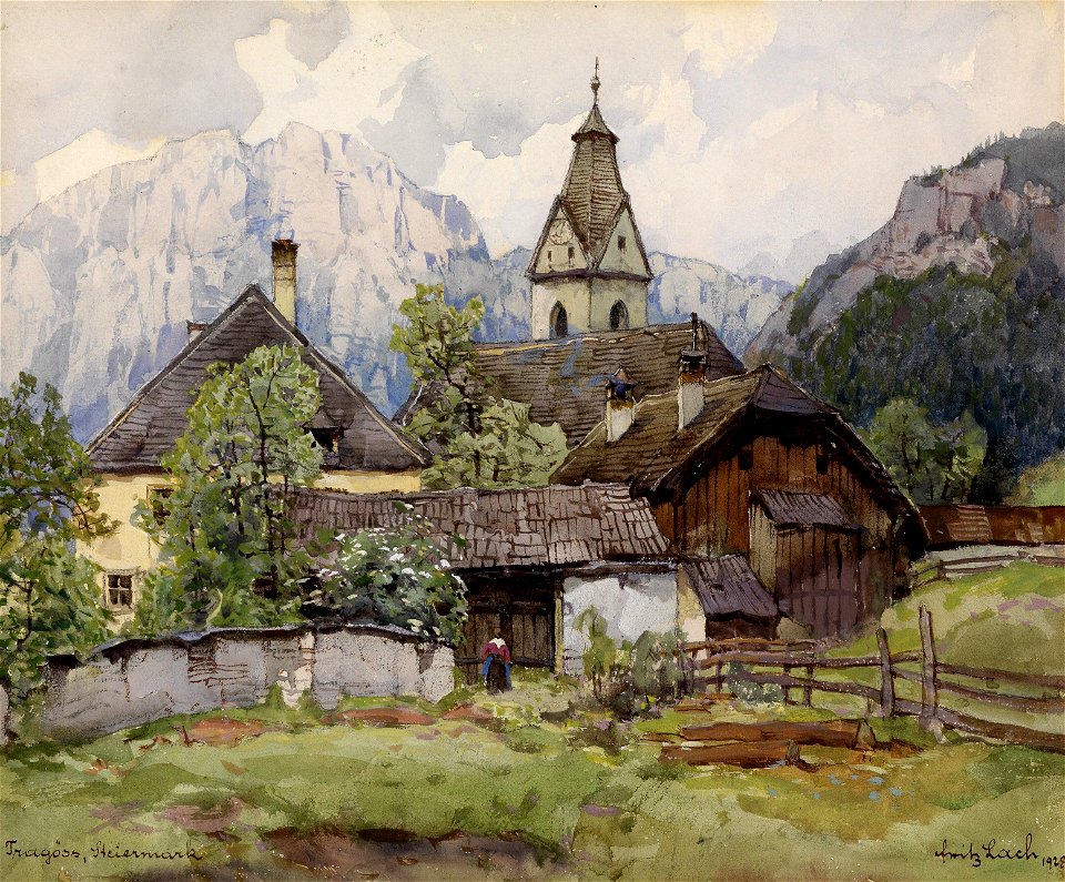 Fritz Lach Blick auf Tragöss 1928