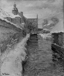 Frits Thaulow - Snow-covered Buildings along a Canal - 23.498 - Museum of Fine Arts