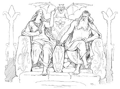 Frigg and Odin in Grímnismál by Frølich