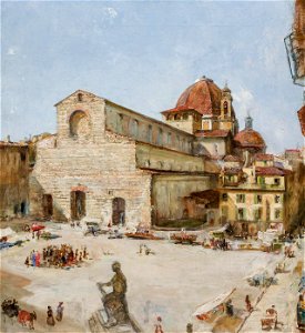 View of a Church Courtyard, Florence by Frederick Trapp Friis