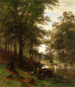 Fritz Ebel Idylle im Buchenwald 1868