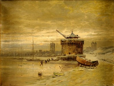 Fritz Beinke Ansicht von Andernach im Winter