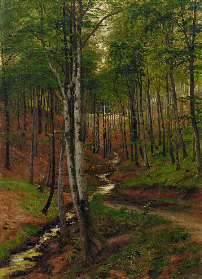 Fritz Ebel Waldbach im Frühling